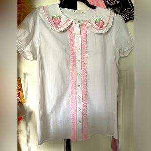 CUTE STRAWBERRY SCHOOLGIRL BLOUSE